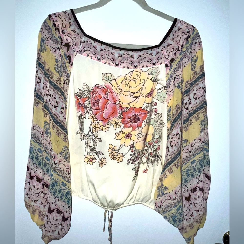 Free People floral blouse size L
